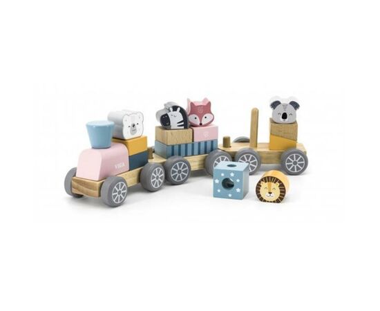 Развивающая игрушка Viga Toys PolarB Поезд с животными (44015), изображение 2 Развивающая игрушка Viga Toys PolarB Поезд с животными (44015), изображение 2