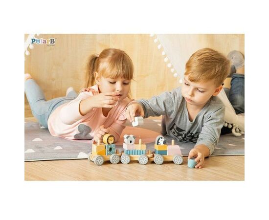 Развивающая игрушка Viga Toys PolarB Поезд с животными (44015), изображение 5 Развивающая игрушка Viga Toys PolarB Поезд с животными (44015), изображение 5