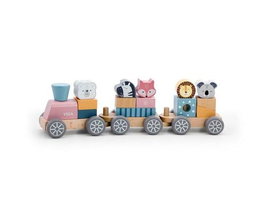 Розвиваюча іграшка Viga Toys PolarB Потяг з тваринами (44015)
