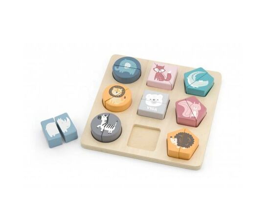 Развивающая игрушка Viga Toys Пазл PolarB Формы и дикие животные (44012), изображение 2 Развивающая игрушка Viga Toys Пазл PolarB Формы и дикие животные (44012), изображение 2