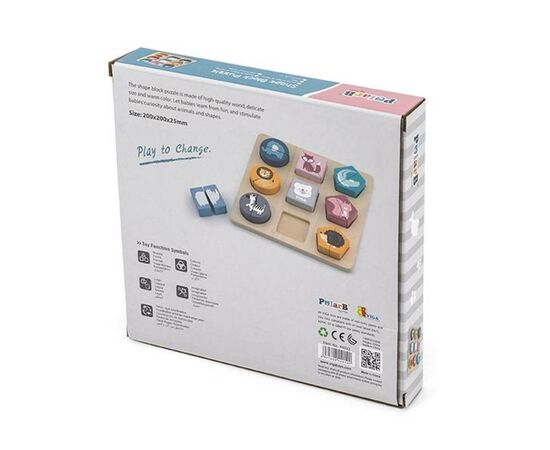Развивающая игрушка Viga Toys Пазл PolarB Формы и дикие животные (44012), изображение 4 Развивающая игрушка Viga Toys Пазл PolarB Формы и дикие животные (44012), изображение 4