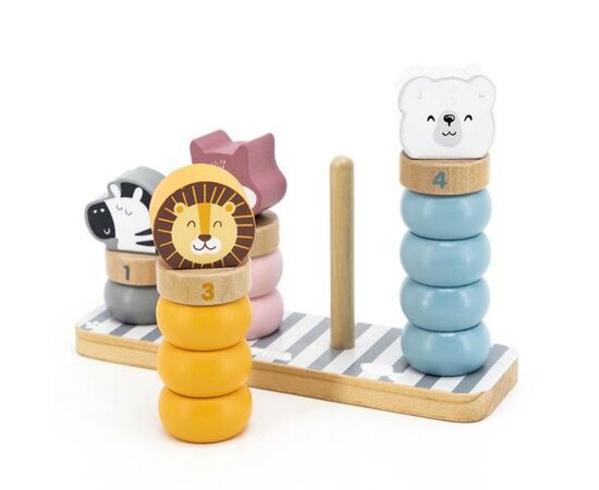 Развивающая игрушка Viga Toys Пирамидка-сортер PolarB Зверята (44022), изображение 3 Развивающая игрушка Viga Toys Пирамидка-сортер PolarB Зверята (44022), изображение 3