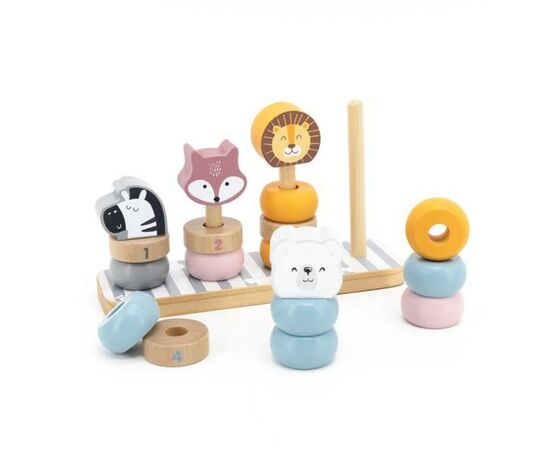 Развивающая игрушка Viga Toys Пирамидка-сортер PolarB Зверята (44022), изображение 5 Развивающая игрушка Viga Toys Пирамидка-сортер PolarB Зверята (44022), изображение 5