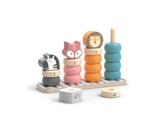 Розвиваюча іграшка Viga Toys Пірамідка-сортер PolarB Звірятка (44022)