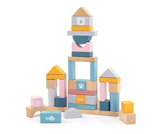 Кубики Viga Toys PolarB Пастельные блоки (44010), изображение 3 Кубики Viga Toys PolarB Пастельные блоки (44010), изображение 3