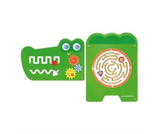 Развивающая игрушка Viga Toys Бизиборд Крокодил, 5 секций (50346FSC), изображение 2
