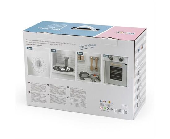 Игровой набор Viga Toys кухня из дерева с аксессуарами PolarB серая (44049), изображение 9 Игровой набор Viga Toys кухня из дерева с аксессуарами PolarB серая (44049), изображение 9