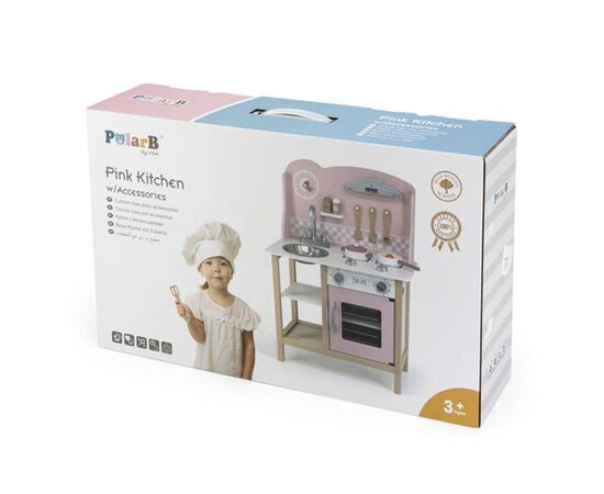 Игровой набор Viga Toys кухня из дерева с аксессуарами PolarB розовая (44046), изображение 7 Игровой набор Viga Toys кухня из дерева с аксессуарами PolarB розовая (44046), изображение 7