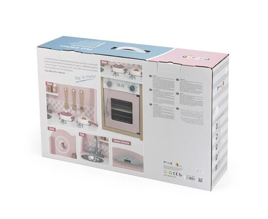Игровой набор Viga Toys кухня из дерева с аксессуарами PolarB розовая (44046), изображение 8 Игровой набор Viga Toys кухня из дерева с аксессуарами PolarB розовая (44046), изображение 8