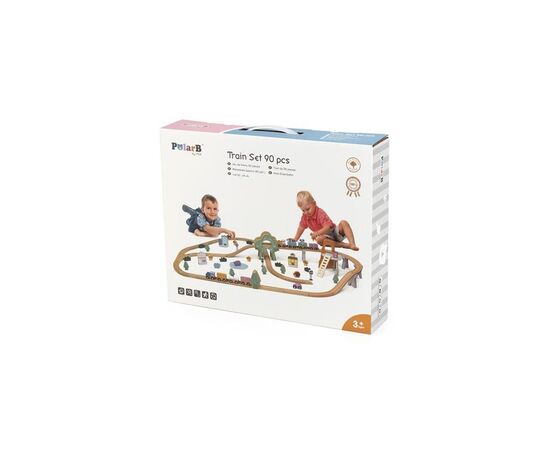 Железная дорога Viga Toys деревянная PolarB 90 элементов (44067)