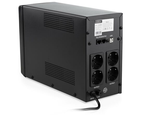 Источник бесперебойного питания Vinga LCD 1200VA metal case with USB (VPC-1200MU), изображение 7 Источник бесперебойного питания Vinga LCD 1200VA metal case with USB (VPC-1200MU), изображение 7