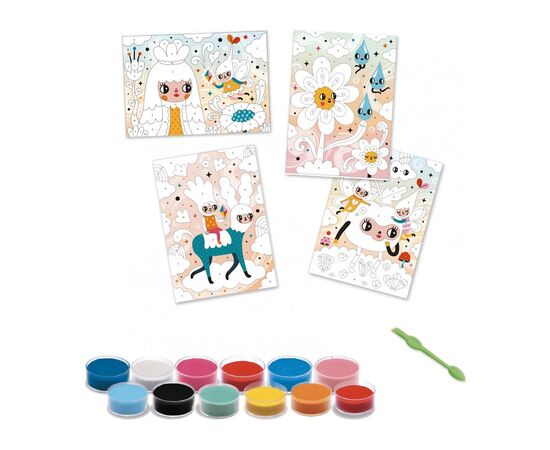 Набор для творчества Djeco Прекрасно мило художественный комплект рисования цветным песком (DJ08678), изображение 3 Набор для творчества Djeco Прекрасно мило художественный комплект рисования цветным песком (DJ08678), изображение 3