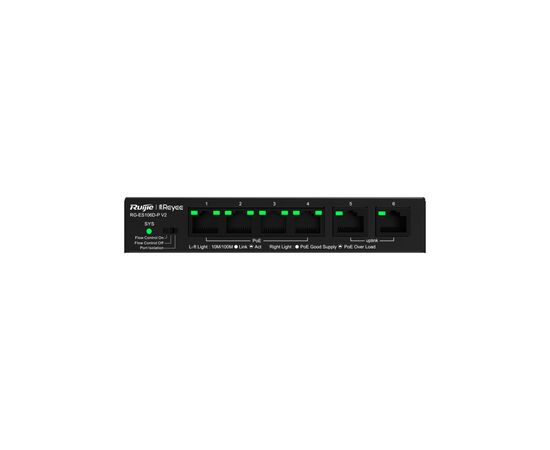 Коммутатор сетевой Ruijie Networks RG-ES106D-P V2, изображение 2 Коммутатор сетевой Ruijie Networks RG-ES106D-P V2, изображение 2