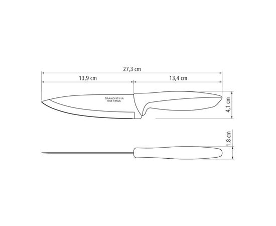 Кухонный нож Tramontina Plenus black Chef 152 мм (23426/106), изображение 4 Кухонный нож Tramontina Plenus black Chef 152 мм (23426/106), изображение 4