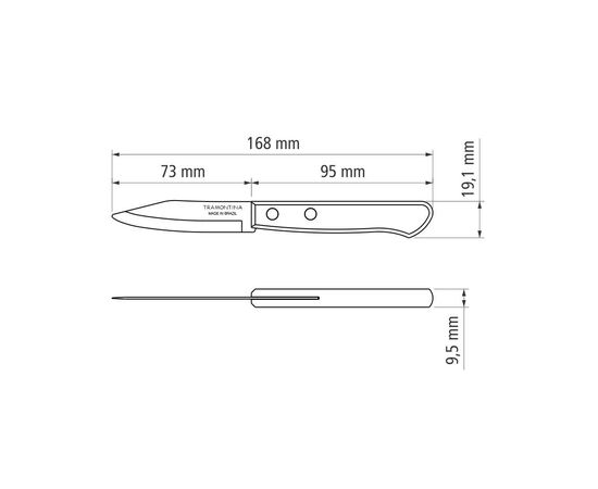 Кухонный нож Tramontina Polywood для для овочів 76 мм (21118/173), изображение 4 Кухонный нож Tramontina Polywood для для овочів 76 мм (21118/173), изображение 4