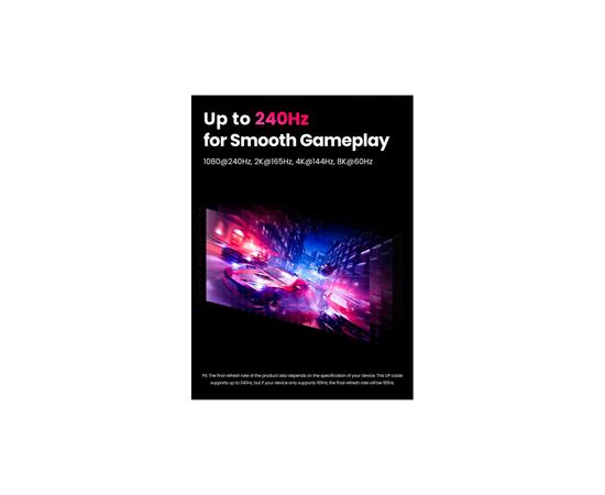 Кабель мультимедийный Display Port to Display Port 3.0m V1.4 DP114 Ugreen (80393), изображение 4 Кабель мультимедийный Display Port to Display Port 3.0m V1.4 DP114 Ugreen (80393), изображение 4