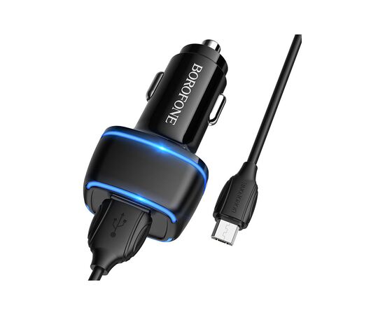 Зарядное устройство BOROFONE BZ14 Max dual port (Micro) USB Black (BZ14MB), изображение 2 Зарядное устройство BOROFONE BZ14 Max dual port (Micro) USB Black (BZ14MB), изображение 2