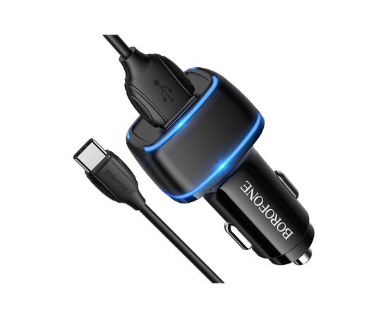 Зарядное устройство BOROFONE BZ14 Max dual port (Type-C) USB Black (BZ14CB)