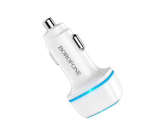 Зарядное устройство BOROFONE BZ14 Max dual port ambient light car charger 2 USB White (BZ14W), изображение 2 Зарядное устройство BOROFONE BZ14 Max dual port ambient light car charger 2 USB White (BZ14W), изображение 2