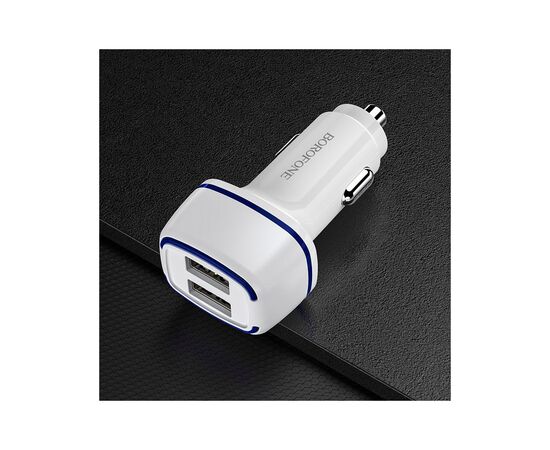 Зарядное устройство BOROFONE BZ14 Max dual port ambient light car charger 2 USB White (BZ14W), изображение 5 Зарядное устройство BOROFONE BZ14 Max dual port ambient light car charger 2 USB White (BZ14W), изображение 5