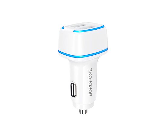 Зарядное устройство BOROFONE BZ14 Max dual port ambient light car charger 2 USB White (BZ14W)