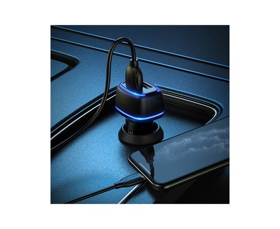 Зарядное устройство BOROFONE BZ14 Max dual port ambient light car charger USB-A Black (BZ14B), изображение 5 Зарядное устройство BOROFONE BZ14 Max dual port ambient light car charger USB-A Black (BZ14B), изображение 5