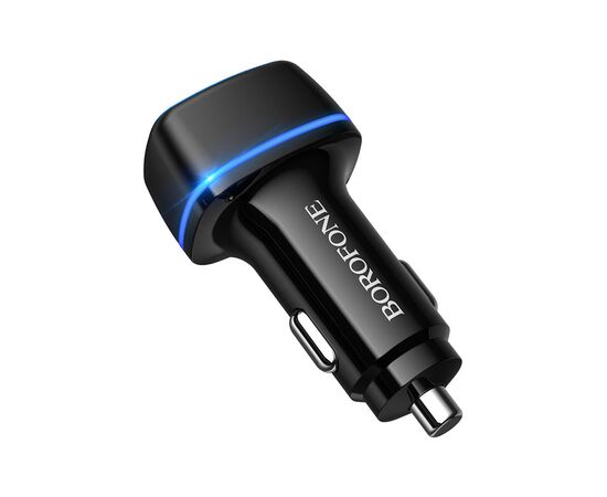 Зарядное устройство BOROFONE BZ14 Max dual port ambient light car charger USB-A Black (BZ14B)