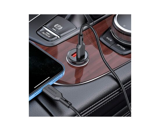 Зарядное устройство BOROFONE BZ18A PD20W+QC3.0 car charger set(Type-C to iP) USB-A/Type-C Black (BZ18ACLB), изображение 4 Зарядное устройство BOROFONE BZ18A PD20W+QC3.0 car charger set(Type-C to iP) USB-A/Type-C Black (BZ18ACLB), изображение 4
