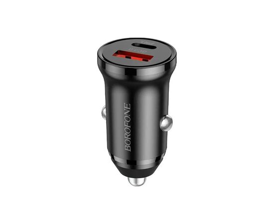 Зарядное устройство BOROFONE BZ18A PD20W+QC3.0 car charger USB-A/Type-C Black (BZ18AB), изображение 3 Зарядное устройство BOROFONE BZ18A PD20W+QC3.0 car charger USB-A/Type-C Black (BZ18AB), изображение 3