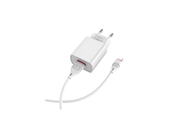 Зарядное устройство BOROFONE BA20A Sharp charger set(Lightning) White (BA20ALW), изображение 3 Зарядное устройство BOROFONE BA20A Sharp charger set(Lightning) White (BA20ALW), изображение 3