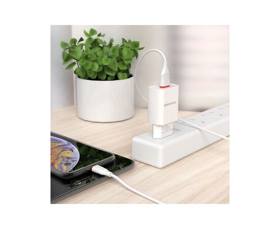 Зарядное устройство BOROFONE BA20A Sharp charger set(Lightning) White (BA20ALW), изображение 8 Зарядное устройство BOROFONE BA20A Sharp charger set(Lightning) White (BA20ALW), изображение 8