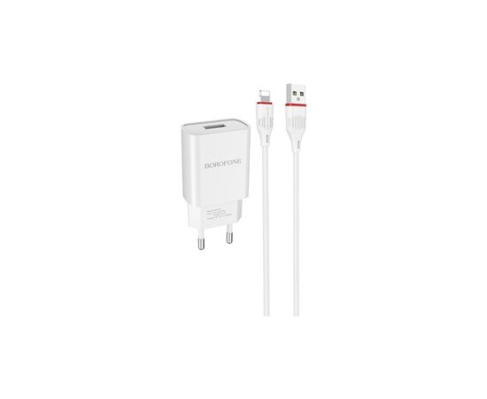 Зарядний пристрій BOROFONE BA20A Sharp charger set(Lightning) White (BA20ALW)