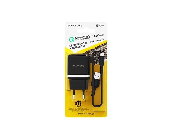 Зарядное устройство BOROFONE BA36A High Black (BA36AMB), изображение 7 Зарядное устройство BOROFONE BA36A High Black (BA36AMB), изображение 7