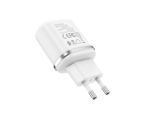 Зарядное устройство BOROFONE BA36A High speed single port QC3.0 charger set White (BA36AW), изображение 3 Зарядное устройство BOROFONE BA36A High speed single port QC3.0 charger set White (BA36AW), изображение 3