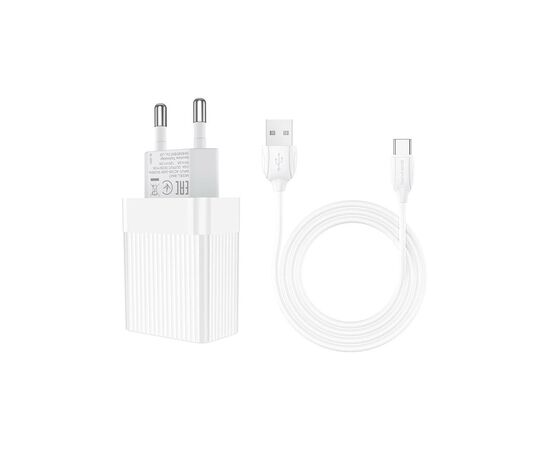 Зарядное устройство BOROFONE BA47A Mighty speed single port QC3.0 3A + Type-C cable White (BA47ACW)