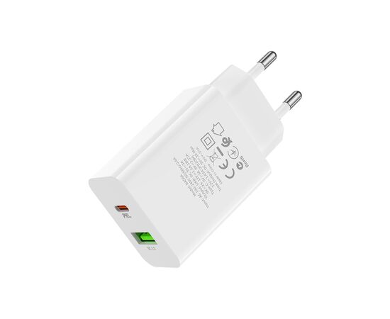 Зарядное устройство BOROFONE BA56A Lavida dual port PD20W+QC3.0 charger White (BA56AW), изображение 4 Зарядное устройство BOROFONE BA56A Lavida dual port PD20W+QC3.0 charger White (BA56AW), изображение 4