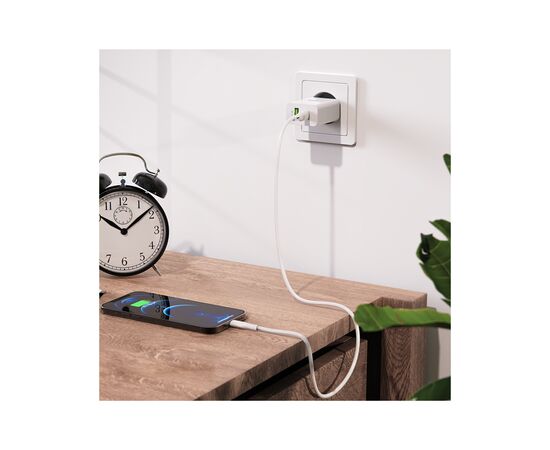 Зарядное устройство BOROFONE BA56A Lavida dual port PD20W+QC3.0 charger White (BA56AW), изображение 8 Зарядное устройство BOROFONE BA56A Lavida dual port PD20W+QC3.0 charger White (BA56AW), изображение 8