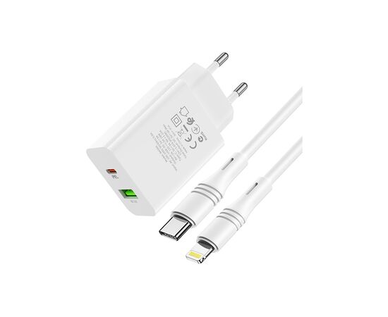 Зарядное устройство BOROFONE BA56A Lavida PD20W+QC3.0 charger (Type-C to Lightning) White (BA56ACLW), изображение 6 Зарядное устройство BOROFONE BA56A Lavida PD20W+QC3.0 charger (Type-C to Lightning) White (BA56ACLW), изображение 6