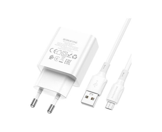 Зарядное устройство BOROFONE BA74A Aspirer charger set(Micro) White (BA74AMW), изображение 3 Зарядное устройство BOROFONE BA74A Aspirer charger set(Micro) White (BA74AMW), изображение 3