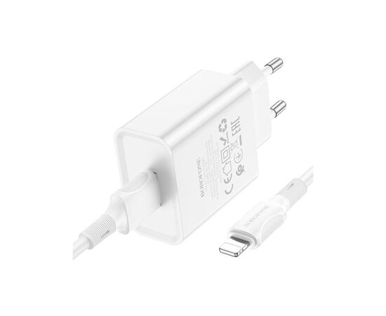 Зарядное устройство BOROFONE BA74A Aspirer single port charger set(iP) White (BA74ALW), изображение 4 Зарядное устройство BOROFONE BA74A Aspirer single port charger set(iP) White (BA74ALW), изображение 4