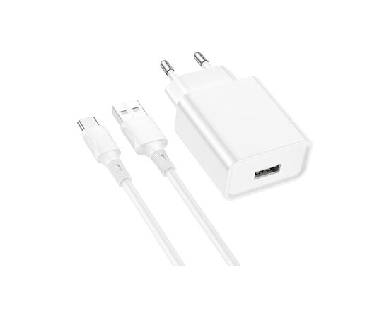 Зарядное устройство BOROFONE BA74A Aspirer single port charger set(Type-C) White (BA74ACW), изображение 2 Зарядное устройство BOROFONE BA74A Aspirer single port charger set(Type-C) White (BA74ACW), изображение 2