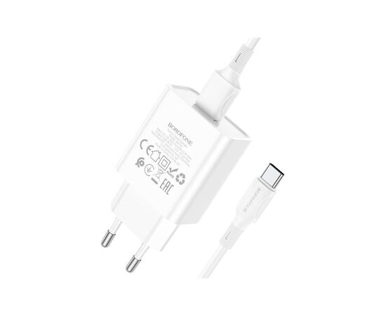 Зарядное устройство BOROFONE BA74A Aspirer single port charger set(Type-C) White (BA74ACW), изображение 5 Зарядное устройство BOROFONE BA74A Aspirer single port charger set(Type-C) White (BA74ACW), изображение 5