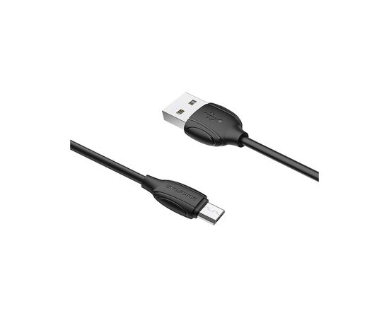 Дата кабель USB 2.0 AM to Micro 5P 1.0m BX19 Benefit 2.4A Black BOROFONE (BX19MB), изображение 2 Дата кабель USB 2.0 AM to Micro 5P 1.0m BX19 Benefit 2.4A Black BOROFONE (BX19MB), изображение 2