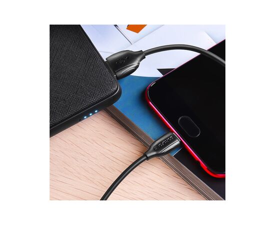 Дата кабель USB 2.0 AM to Micro 5P 1.0m BX19 Benefit 2.4A Black BOROFONE (BX19MB), изображение 3 Дата кабель USB 2.0 AM to Micro 5P 1.0m BX19 Benefit 2.4A Black BOROFONE (BX19MB), изображение 3