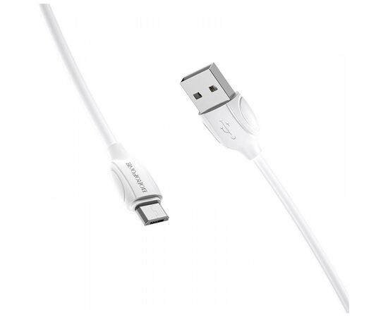 Дата кабель USB 2.0 AM to Micro 5P 1.0m BX19 Benefit 2.4A White BOROFONE (BX19MW), изображение 2 Дата кабель USB 2.0 AM to Micro 5P 1.0m BX19 Benefit 2.4A White BOROFONE (BX19MW), изображение 2