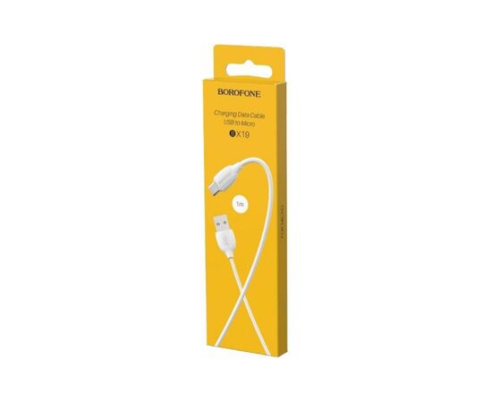 Дата кабель USB 2.0 AM to Micro 5P 1.0m BX19 Benefit 2.4A White BOROFONE (BX19MW), изображение 4 Дата кабель USB 2.0 AM to Micro 5P 1.0m BX19 Benefit 2.4A White BOROFONE (BX19MW), изображение 4