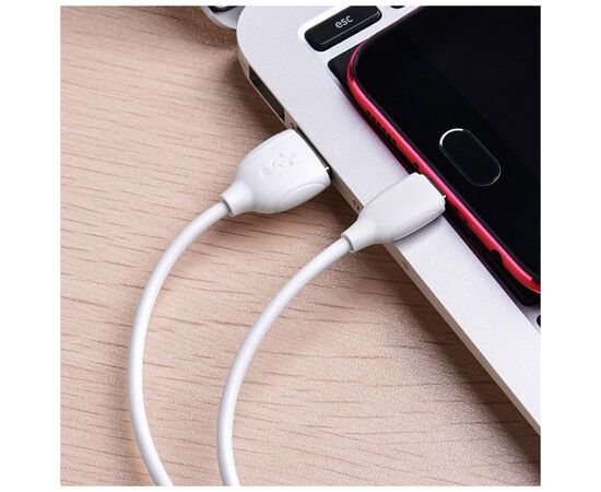 Дата кабель USB 2.0 AM to Micro 5P 1.0m BX19 Benefit 2.4A White BOROFONE (BX19MW), изображение 5 Дата кабель USB 2.0 AM to Micro 5P 1.0m BX19 Benefit 2.4A White BOROFONE (BX19MW), изображение 5