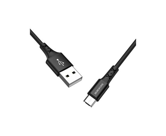 Дата кабель USB 2.0 AM to Micro 5P 1.0m BX20 Enjoy 2A Black BOROFONE (BX20MB), изображение 2 Дата кабель USB 2.0 AM to Micro 5P 1.0m BX20 Enjoy 2A Black BOROFONE (BX20MB), изображение 2