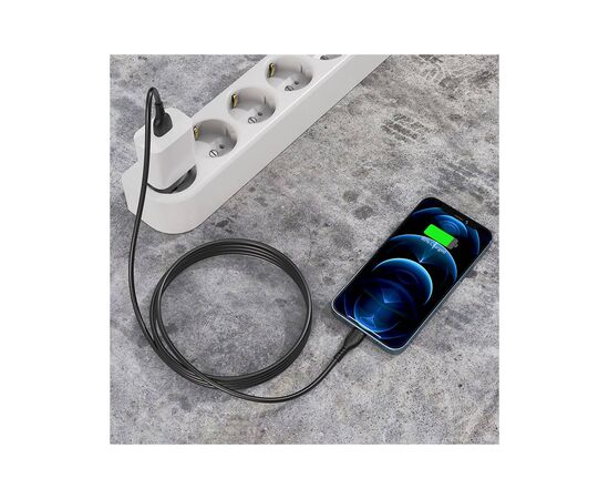 Дата кабель USB 2.0 AM to Lightning 1.0m BX51 Triumph 2.4A Black BOROFONE (BX51LB), изображение 4 Дата кабель USB 2.0 AM to Lightning 1.0m BX51 Triumph 2.4A Black BOROFONE (BX51LB), изображение 4