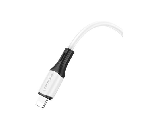 Дата кабель USB 2.0 AM to Lightning 1.0m 3A White BOROFONE (BX79LW), изображение 2 Дата кабель USB 2.0 AM to Lightning 1.0m 3A White BOROFONE (BX79LW), изображение 2